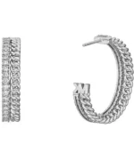 Michael Kors Metallic Muse Platinum-Plated Chain Hoop Γυναικεία Σκουλαρίκια  SKU  MKJ8279CZ040