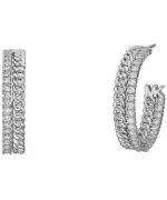 Michael Kors Metallic Muse Platinum-Plated Chain Hoop Γυναικεία Σκουλαρίκια  SKU  MKJ8279CZ040 - Image 3