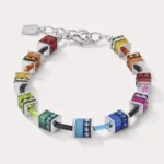 CEOUR DE LION Βραχιόλι GEOCUBE με κύβους CZ και iconic Rainbow  SKU  4409/30-1500