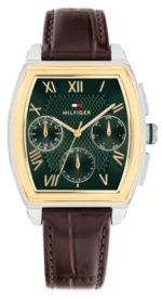 Tommy Hilfiger Square Green Dial Brown Leather Strap Watch  SKU 1710762 - Image 3