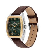 Tommy Hilfiger Square Green Dial Brown Leather Strap Watch  SKU 1710762