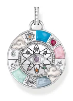 Ασημένιο μενταγιόν Thomas Sabo Glam & Soul Cosmic Amulet με τον τροχό της τύχης  SKU PE962-340-7
