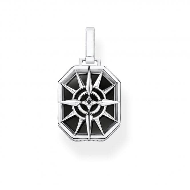 silver-onyx-zirconia-compass-star-black-pendant-pe911-641-11-927675 TOMAS SABO Μαύρο μενταγιόν πυξίδας με αστέρι και ασήμι όνυχα και ζιρκονία SKU PE911-641-11 - Image 1