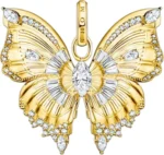 Thomas Sabo Γυναικείο Μενταγιόν Πεταλούδα από Ασήμι 925 Επιχρυσωμένο με Ζιργκόν   SKU PE984-414-14