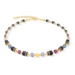 COEUR de LION Κολιέ GeoCUBE® Precious Classic Blue Moon gold, Stainless Steel  SKU 3043/10-1308