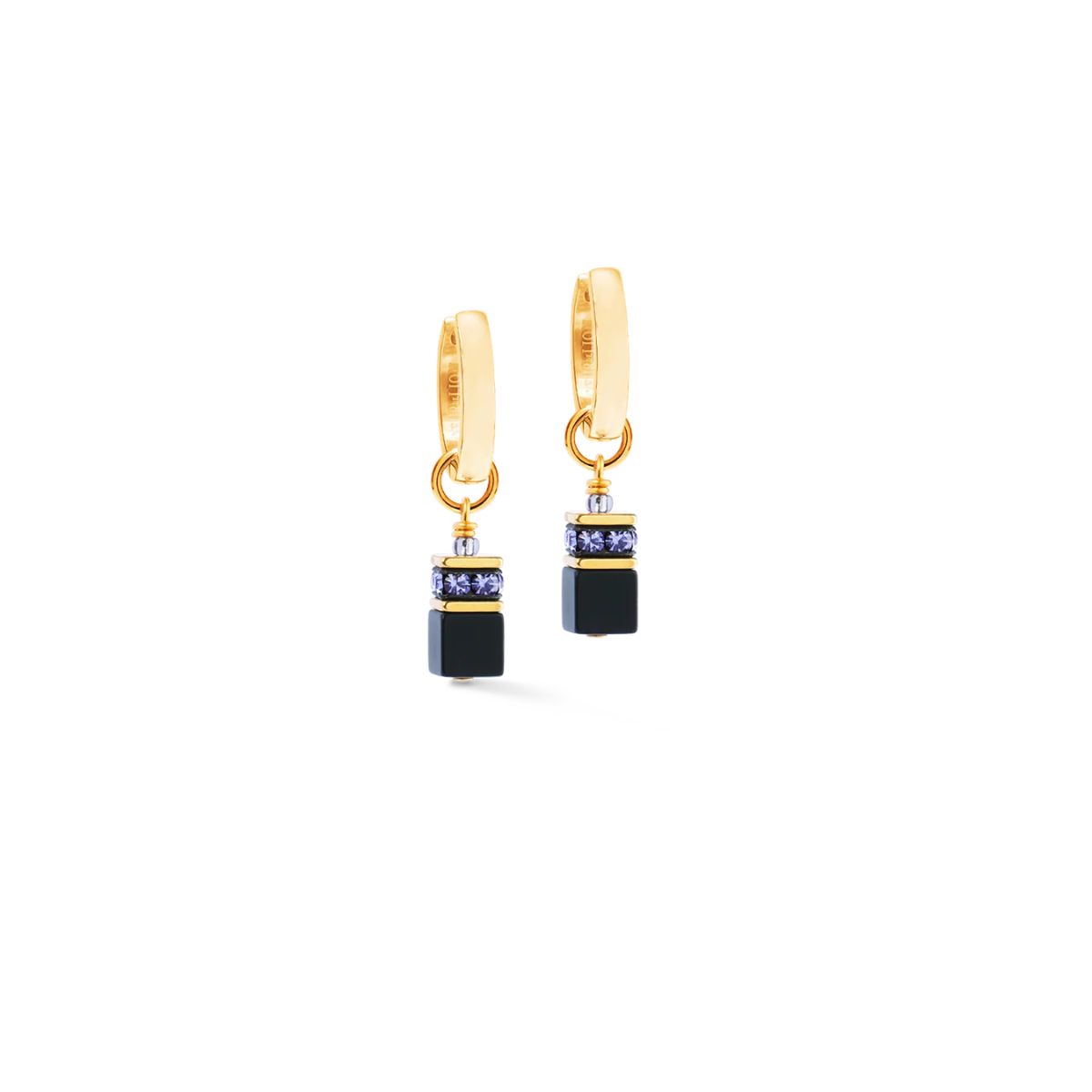 304321-1308 COEUR de LION Σκουλαρίκια GeoCUBE® Precious Classic Hoop Blue Moon gold, Stainless Steel SKU 3043/21-1308 - Image 1