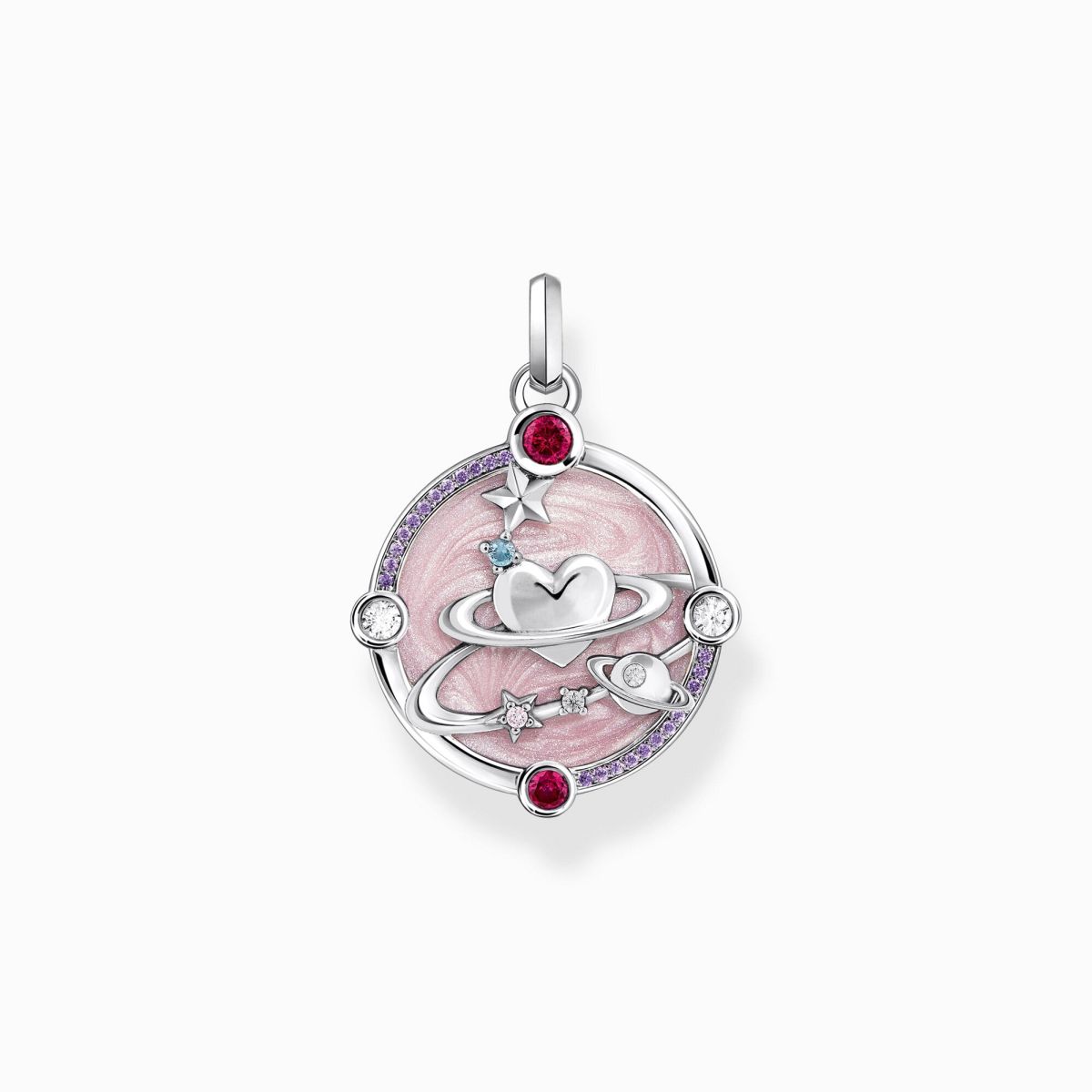PE959-340-9 THOMAS SABO Μενταγιόν Ασημί με ροζ κρύο σμάλτο και κοσμικές λεπτομέρειες Ασήμι 925° SKU PE959-340-9 - Image 1