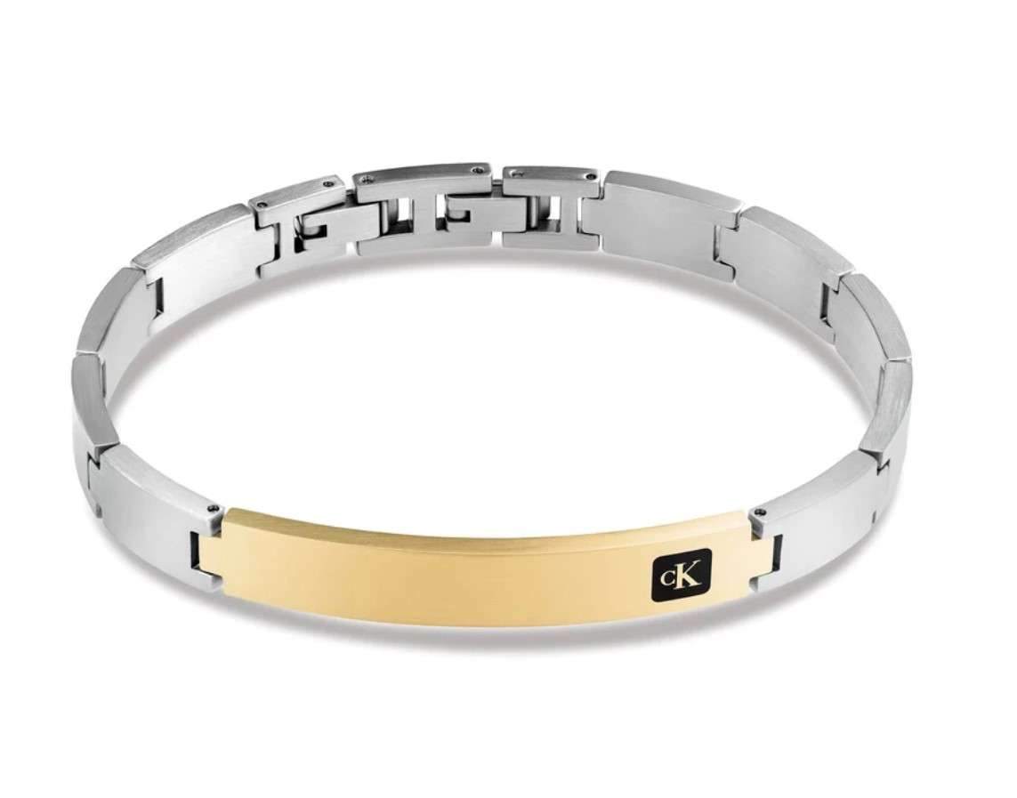 35100105 Calvin Klein Ανδρικό Βραχιόλι Χειροπέδα από Ατσάλι Xρυσό & Ασημί SKU 35100105 - Image 1