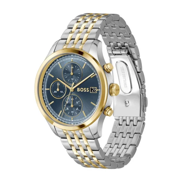 andriko-roloi-boss-stratus-1514329-mple-kantran Ανδρικό Ρολόι Boss Stratus 1514329 με Δίχρωμο Μπρασελέ & Μπλε Καντράν SKU 1514329 - Image 1