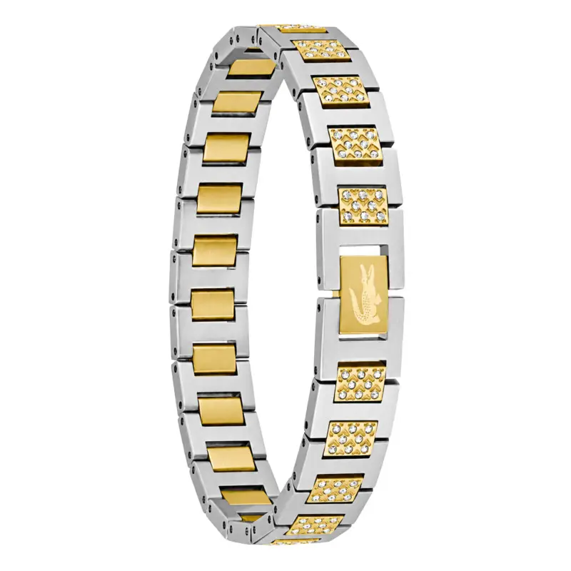 bracelet-metropole-en-acier-bicolore-longueur-19-cm-ajustable-2040636-lacoste (1) Lacoste Ανδρικό Βραχιόλι από Ατσάλι 19cm SKU 2040636 - Image 1