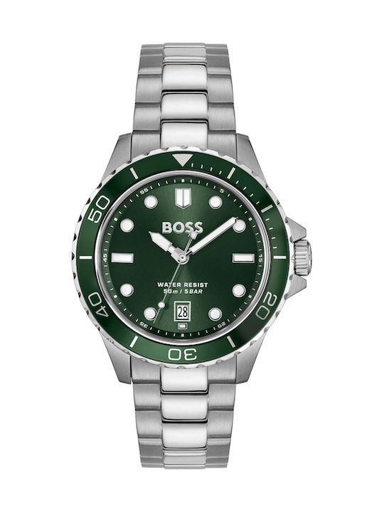 Boss Troper Ανδρικό Ρολόι 42mm Μπαταρίας με Ασημί Μεταλλικό Μπρασελέ SKU 1514294 - Image 2
