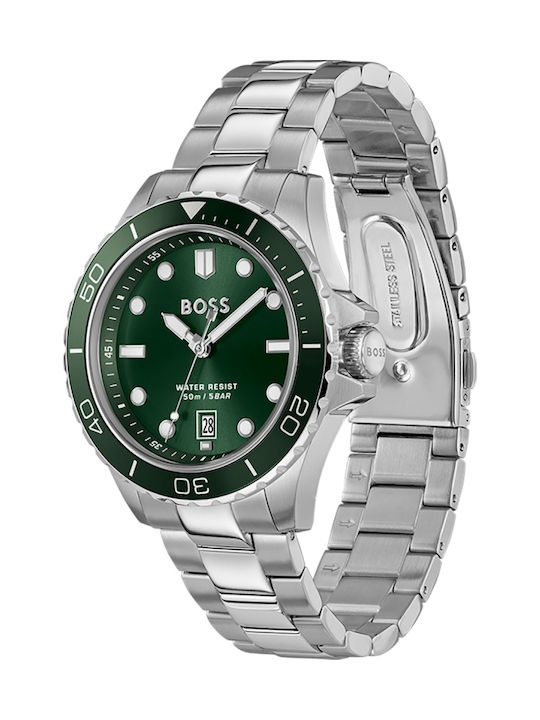 fixedratio_20250909122230_c589ee6b Boss Troper Ανδρικό Ρολόι 42mm Μπαταρίας με Ασημί Μεταλλικό Μπρασελέ SKU 1514294 - Image 1