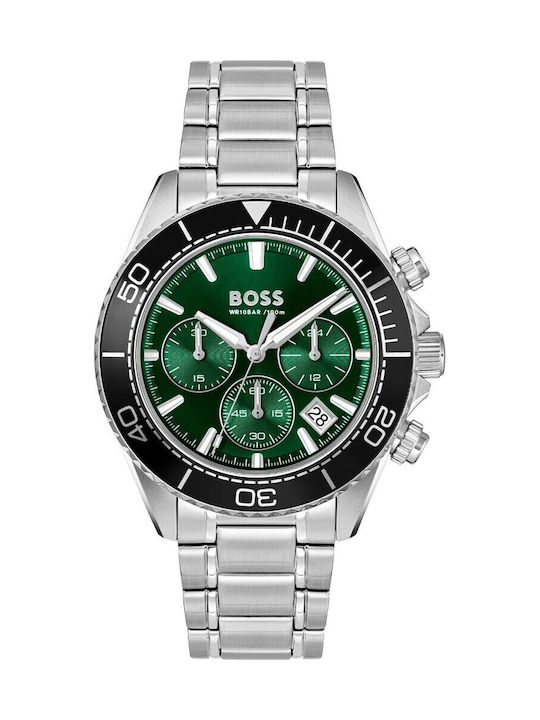 fixedratio_20260220112354_boss_hugo_andriko_roloi_chronografos_mpatarias_me_asimi_metalliko_mprasele_1514321 Boss Hugo Ανδρικό Ρολόι Χρονογράφος Μπαταρίας με Ασημί Μεταλλικό Μπρασελέ SKU 1514321 - Image 1