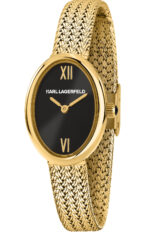 Γυναικείο ρολόι KARL LAGERFELD OVAL ALLURE  διαμέτρου 21mm, μαύρο καντράν, SKU R0553114505